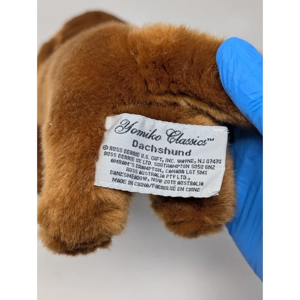 Russ Berrie Yomiko Classics Dachshund Dog Brown‎ Plush Stuffed Wiener Puppy NEW
